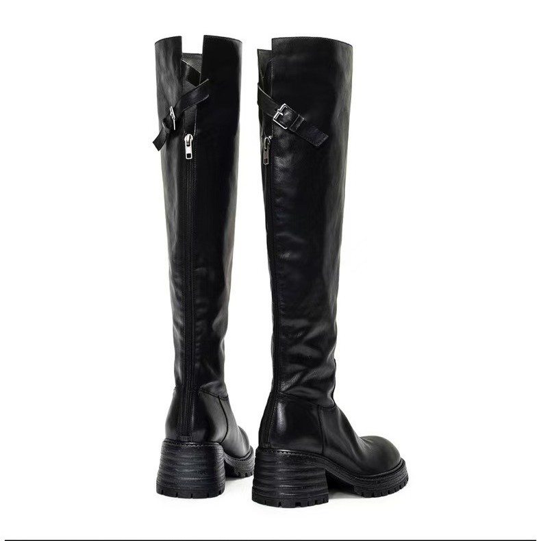 Sock Boot Women - أحذية نسائية طويلة بكعب عريض وعالٍ