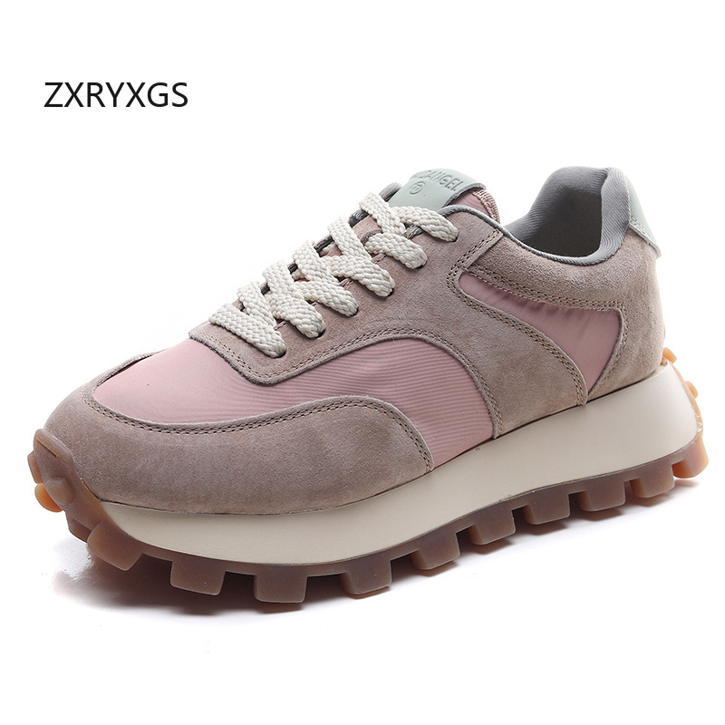 Oxford Lace Up Women - ZXRYXGS 2025 البقرة المدبوغ + أكسفورد
