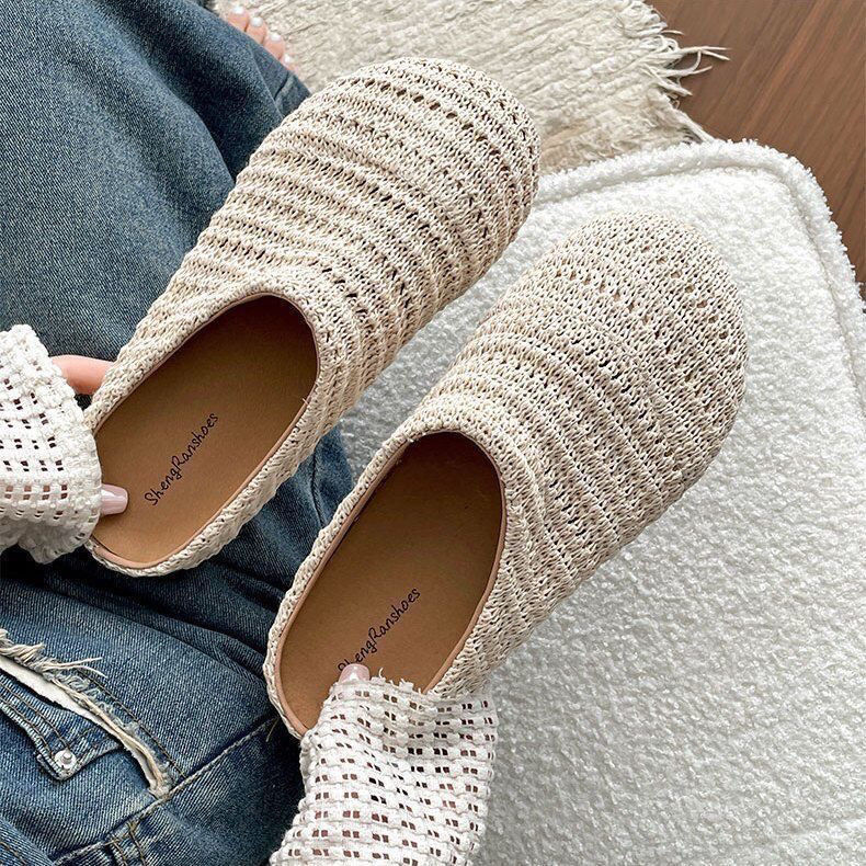 شباشب نسائية منسوجة من الرافيا - مراجعة Mule Slip On وسعره