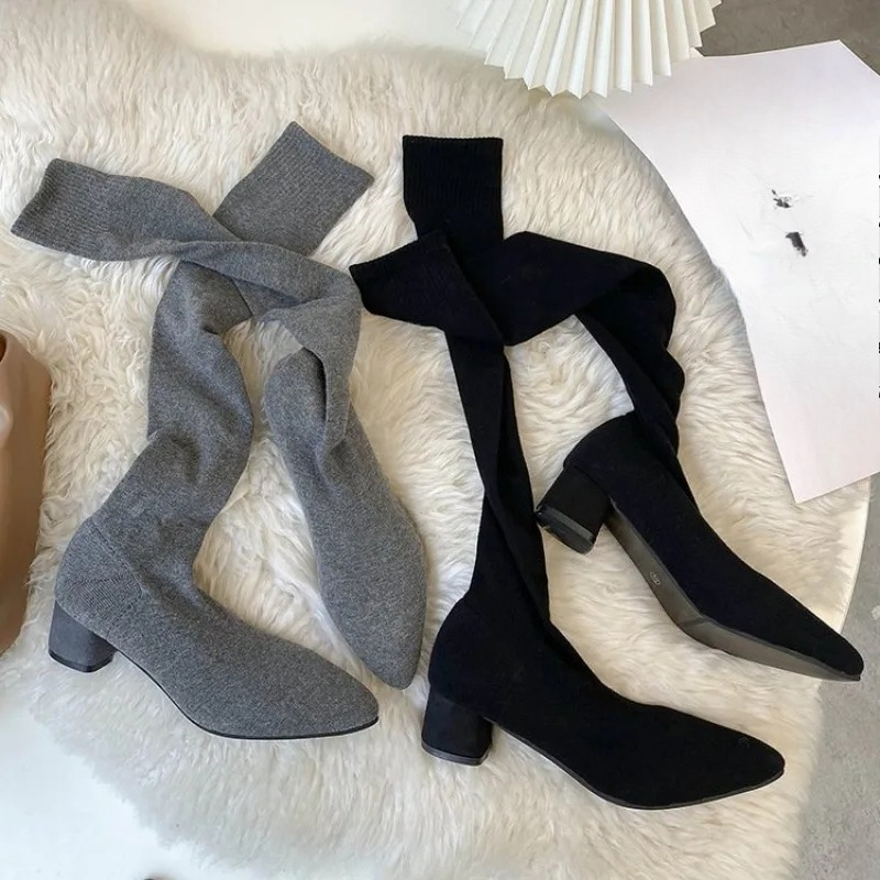أحذية عالية الركبة جورب 2025 ج - مراجعة Sock Boot Women وسعره