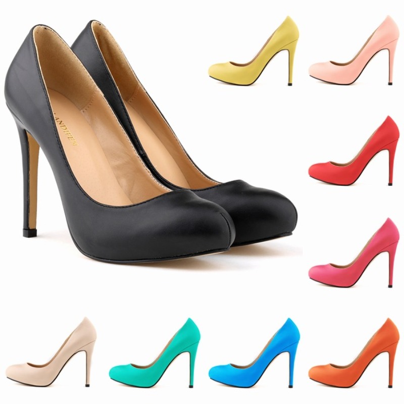 حجم كبير 42 النساء مضخات كعب ر - مراجعة Court Heel Pointed وسعره