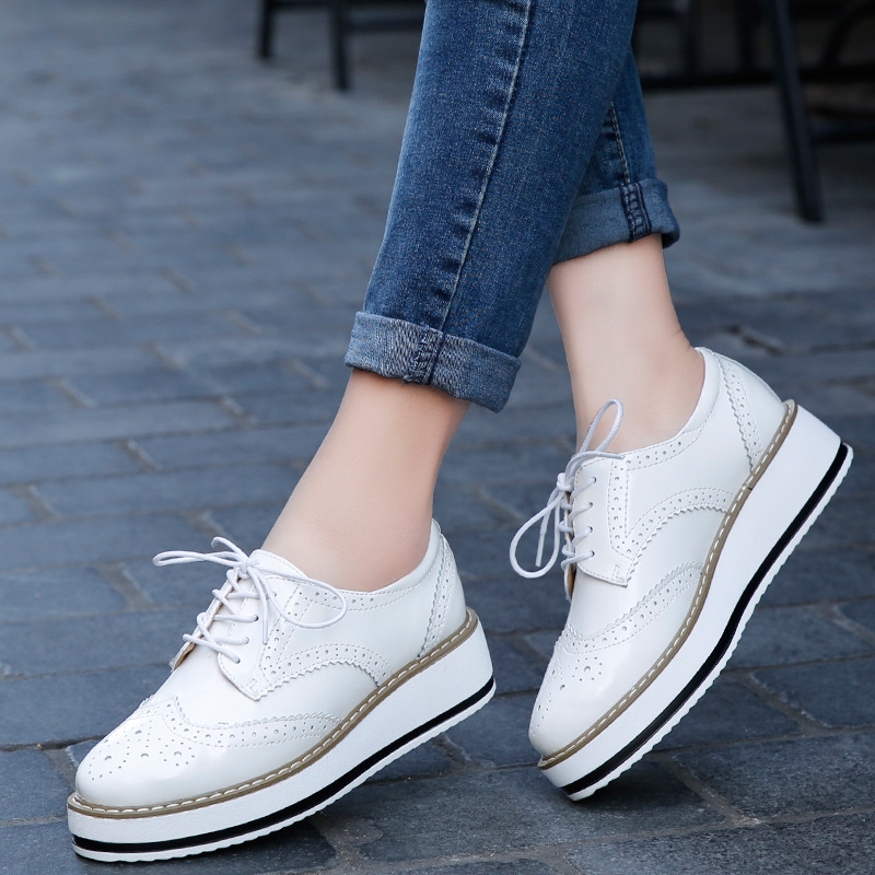 النساء أحذية خفيفة بدون كعب جل - مراجعة Oxford Lace Up Women وسعره